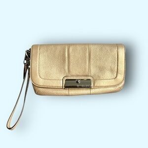COACH Kristin Metallic Wristlet with Hangtag
